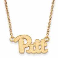 Pittsburgh Panthers NCAA Sterling Silver Gold Plated Small Pendant Necklace