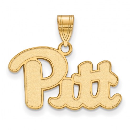 Pittsburgh Panthers NCAA Sterling Silver Gold Plated Medium Pendant