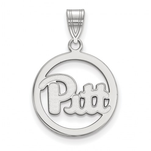 Pittsburgh Panthers Sterling Silver Circle Pendant
