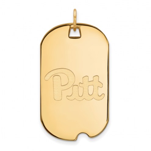 Pittsburgh Panthers Sterling Silver Gold Plated Large Dog Tag