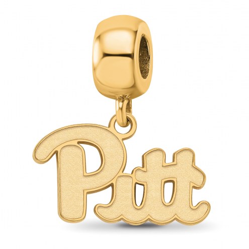 Pittsburgh Panthers Sterling Silver Gold Plated Small Dangle Bead