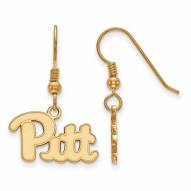 Pittsburgh Panthers Sterling Silver Gold Plated Small Dangle Earrings