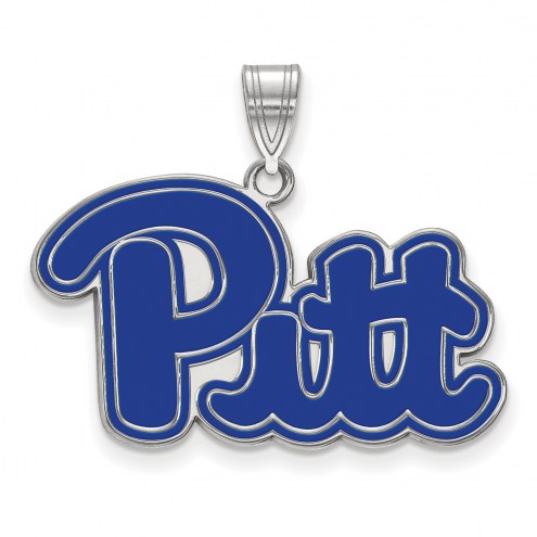 Pittsburgh Panthers Sterling Silver Large Enameled Pendant