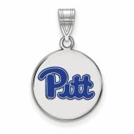 Pittsburgh Panthers Sterling Silver Medium Enameled Disc Pendant