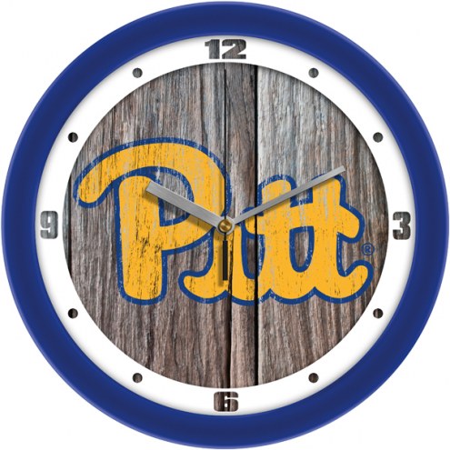 Pittsburgh Panthers Weathered Wood Wall Clock
