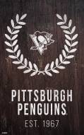 Pittsburgh Penguins 11" x 19" Laurel Wreath Sign