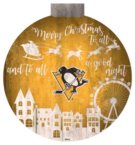 Pittsburgh Penguins 12&quot; Christmas Village Wall Art