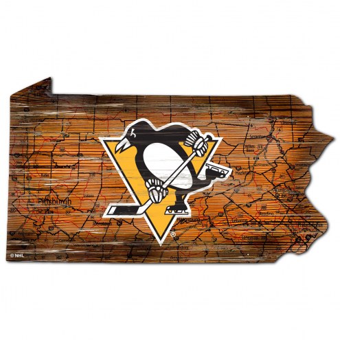 Pittsburgh Penguins 12&quot; Roadmap State Sign