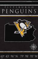 Pittsburgh Penguins 17" x 26" Coordinates Sign