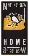 Pittsburgh Penguins 6" x 12" Coordinates Sign
