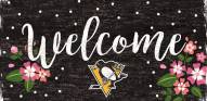 Pittsburgh Penguins 6" x 12" Floral Welcome Sign