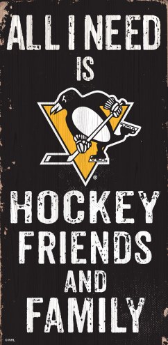 Pittsburgh Penguins 6&quot; x 12&quot; Friends & Family Sign