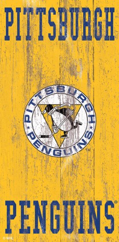 Pittsburgh Penguins 6&quot; x 12&quot; Heritage Logo Sign