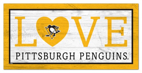 Pittsburgh Penguins 6&quot; x 12&quot; Love Sign