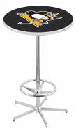 Pittsburgh Penguins Chrome Bar Table with Foot Ring