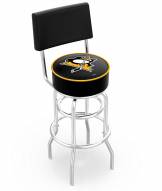 Pittsburgh Penguins Chrome Double Ring Swivel Barstool with Back