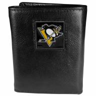 Pittsburgh Penguins Deluxe Leather Tri-fold Wallet in Gift Box