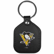Pittsburgh Penguins Leather Square Key Chain