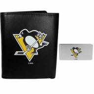 Pittsburgh Penguins Leather Tri-fold Wallet & Money Clip