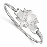 Pittsburgh Penguins Sterling Silver Wire Bangle Bracelet