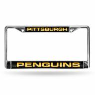 Pittsburgh Penguins NHL Laser Chrome License Plate Frame
