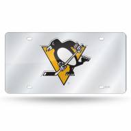 Pittsburgh Penguins NHL Silver Laser License Plate