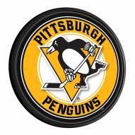 Pittsburgh Penguins Round Slimline Lighted Wall Sign