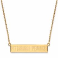 Pittsburgh Penguins Sterling Silver Gold Plated Bar Necklace