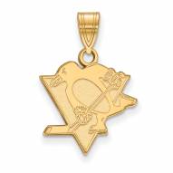 Pittsburgh Penguins Sterling Silver Gold Plated Medium Pendant