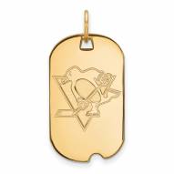 Pittsburgh Penguins Sterling Silver Gold Plated Small Dog Tag
