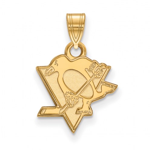 Pittsburgh Penguins Sterling Silver Gold Plated Small Pendant