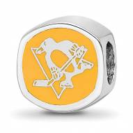 Pittsburgh Penguins Sterling Silver Logo Bead