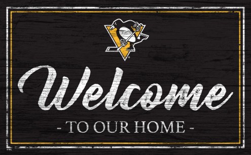 Pittsburgh Penguins Team Color Welcome Sign
