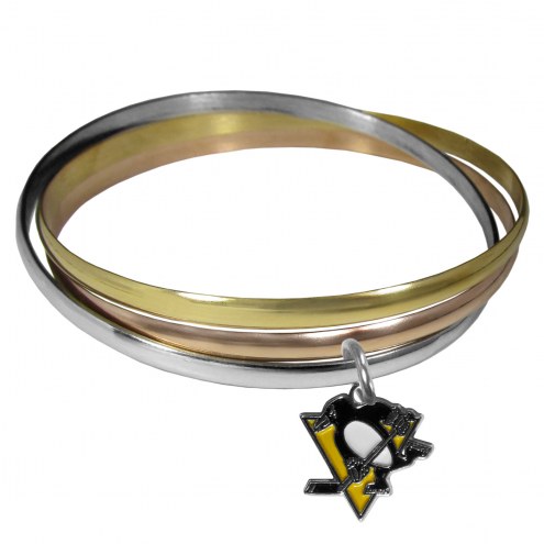 Pittsburgh Penguins Tri-color Bangle Bracelet