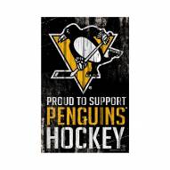 Pittsburgh Penguins Proud to Support Wood Sign
