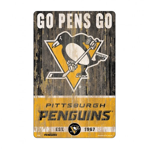 Pittsburgh Penguins Slogan Wood Sign