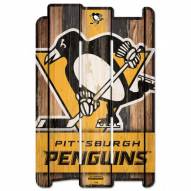 Pittsburgh Penguins Wood Fence Sign