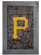 Pittsburgh Pirates 11" x 19" City Map Framed Sign