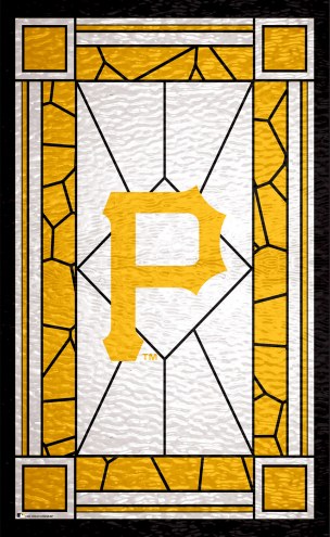 Pittsburgh Pirates 11&quot; x 19&quot; Stained Glass Sign