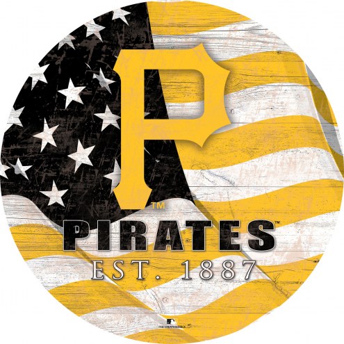 Pittsburgh Pirates 12&quot; Team Color Flag Circle Sign