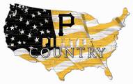 Pittsburgh Pirates 15" USA Flag Cutout Sign