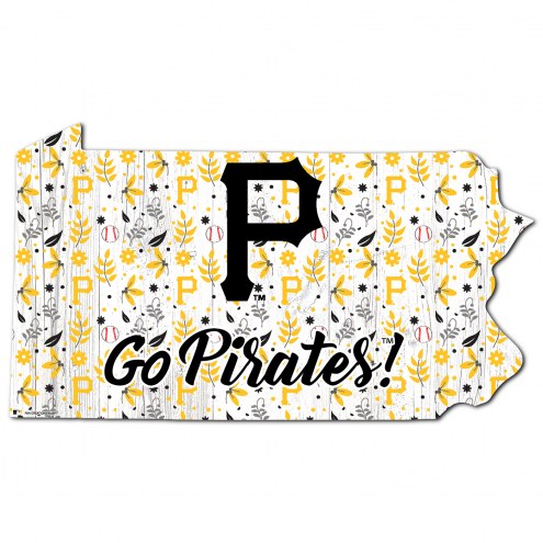 Pittsburgh Pirates 24&quot; Floral State Sign