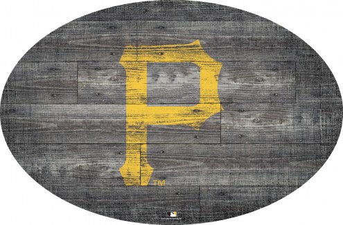 Pittsburgh Pirates 46&quot; Distressed Wood Oval Sign