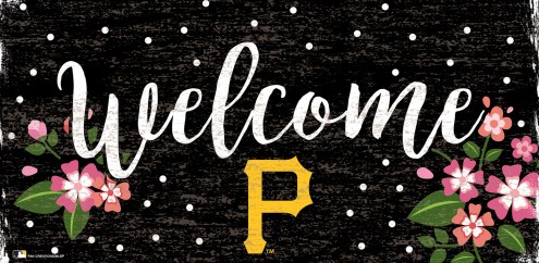 Pittsburgh Pirates 6&quot; x 12&quot; Floral Welcome Sign