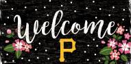 Pittsburgh Pirates 6" x 12" Floral Welcome Sign