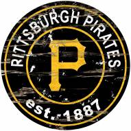 Pittsburgh Pirates Distressed Round Sign