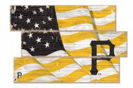Pittsburgh Pirates Flag 3 Plank Sign
