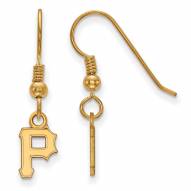Pittsburgh Pirates Sterling Silver Gold Plated Extra Small Dangle Earrings