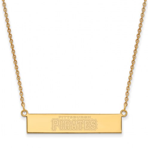 Pittsburgh Pirates Sterling Silver Gold Plated Bar Necklace