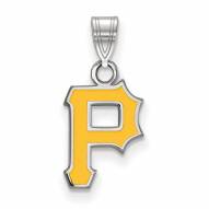Pittsburgh Pirates Sterling Silver Small Enameled Pendant